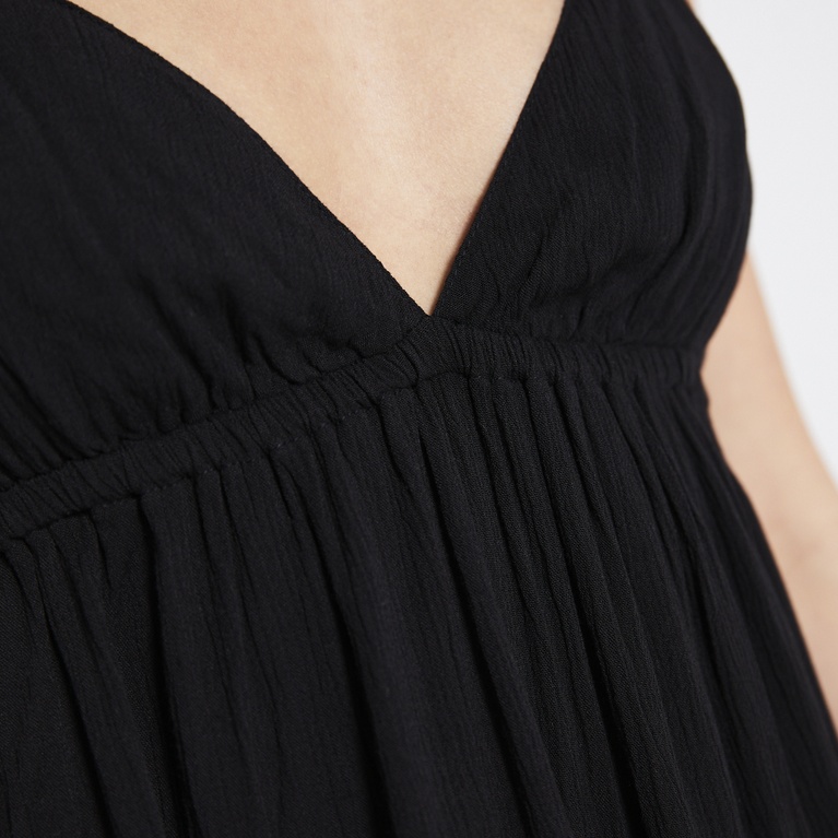 Crinkled v-neck dress "Charlene"